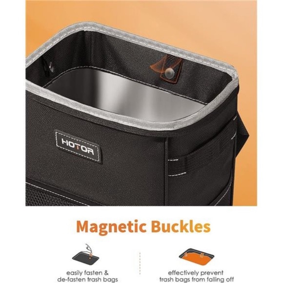 Car trash Can, Lid and Storage Pockets, 100% Leak-Proof Organizer, Waterproof - Picture 14 of 15